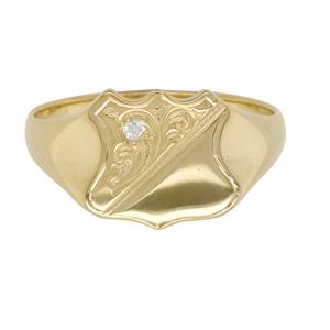 Diamond Sheild Signet Ring